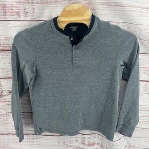UNTUCKit  Henley Shirt Mens Medium Long Sleeve Grey Cotton Blend Textured Knit